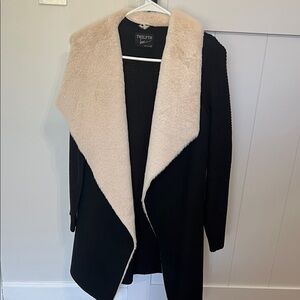 Elegant Black and Cream Teddy Jacket